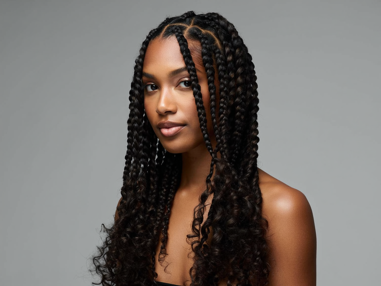 Knotless braids finition naturelle